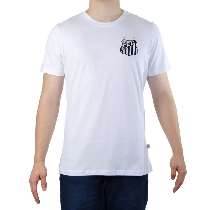 Camiseta Masculina Santos Classic Algodão Branca G / Branco