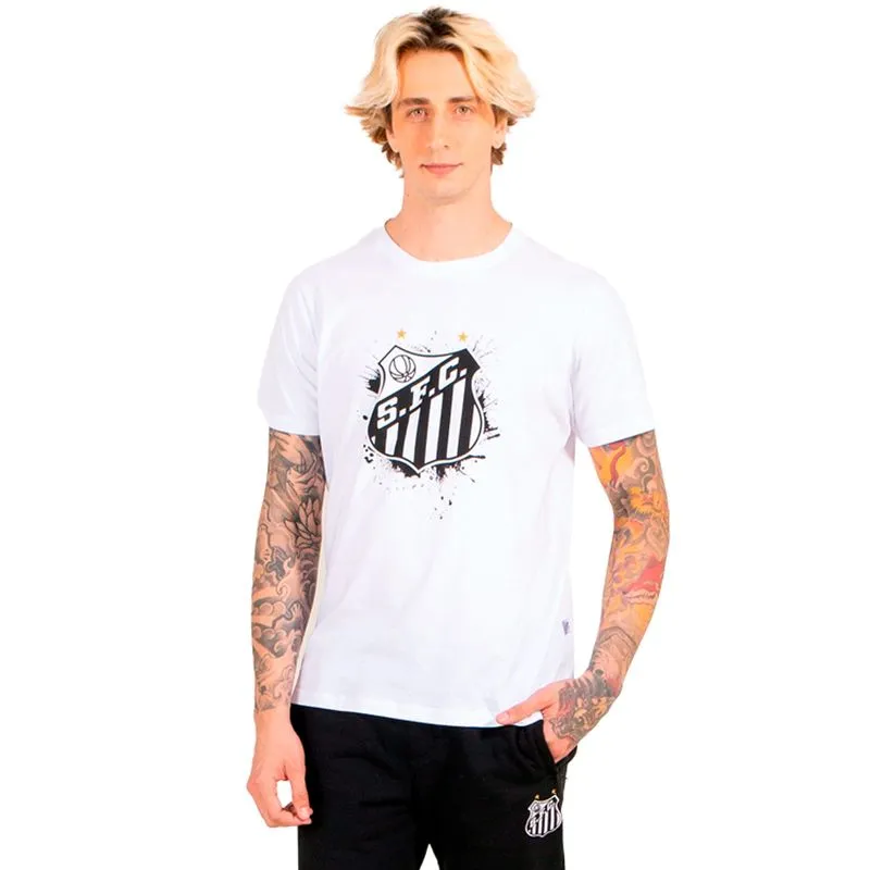 Camiseta Santos Classic Masculina Surf Center M / Branco