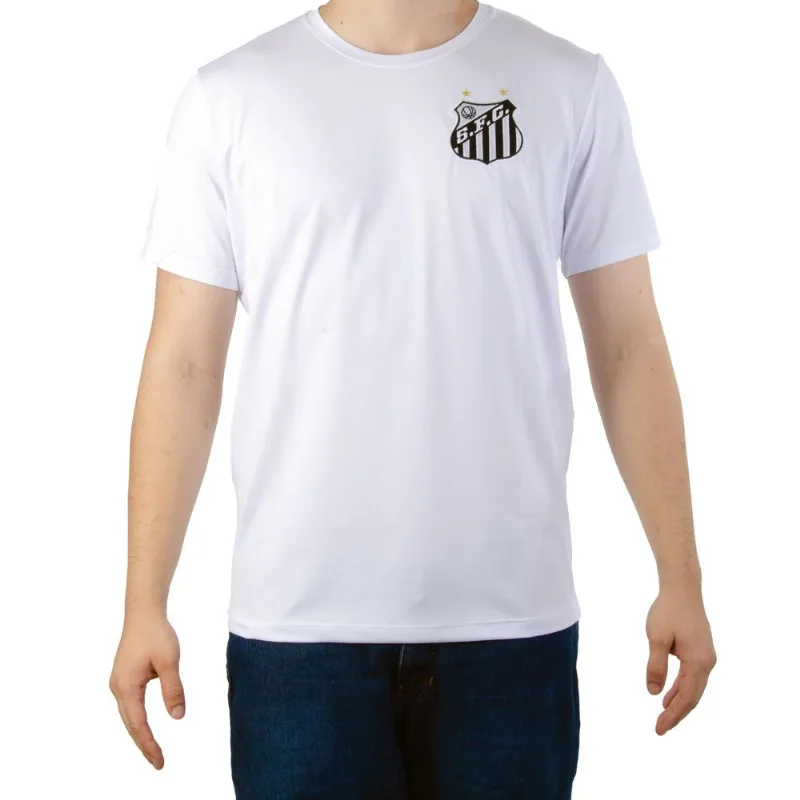 Camiseta Masculina Santos Esportiva Poliéster Branca M / Branco
