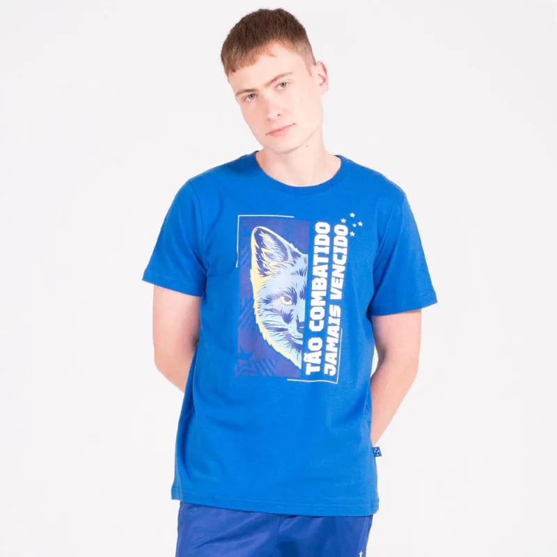Camiseta Cruzeiro Oficial Tão Combatido Jamais Vencido G / Azul