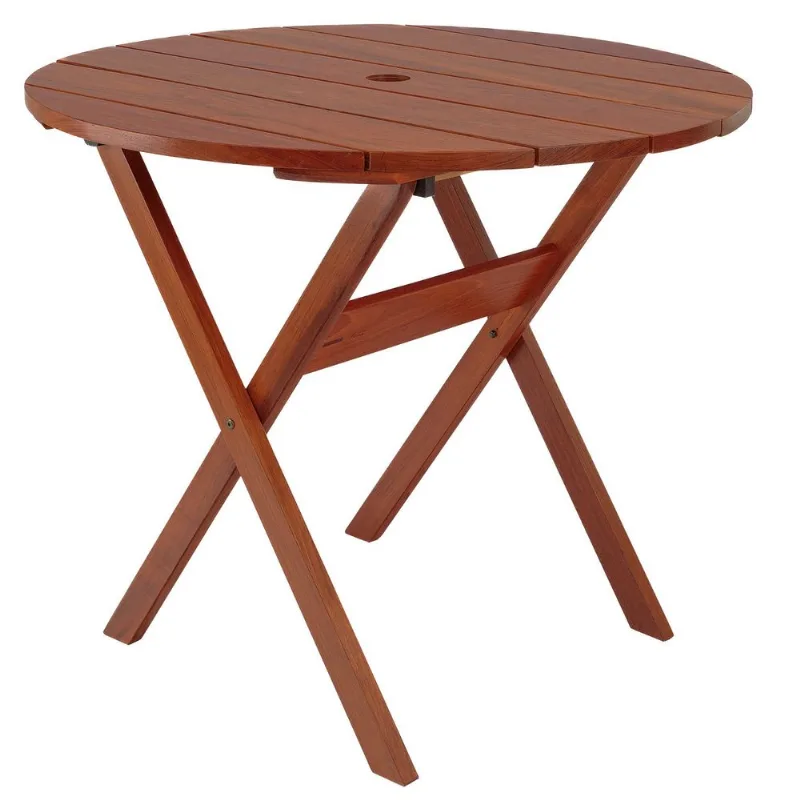 Mesa Dobravel Redonda Tramontina 90Cm Jatoba - Tramontina