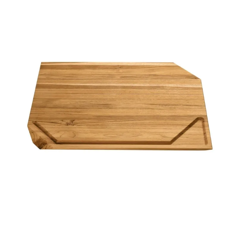Tábua Retangular Tramontina Churrasco Madeira Teca Óleo Mineral 50x34 Cm Com Canaleta - Tramontina