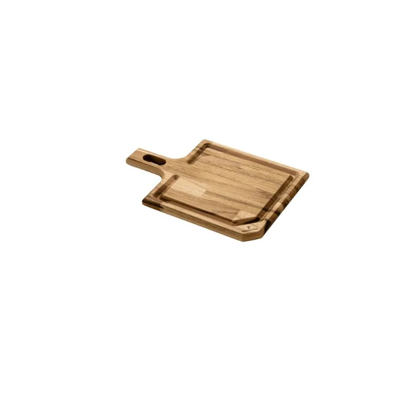 Tábua Retangular Tramontina Churrasco Madeira Teca Com Cabo Óleo Natural 34 X 23,3 Cm - Tramontina