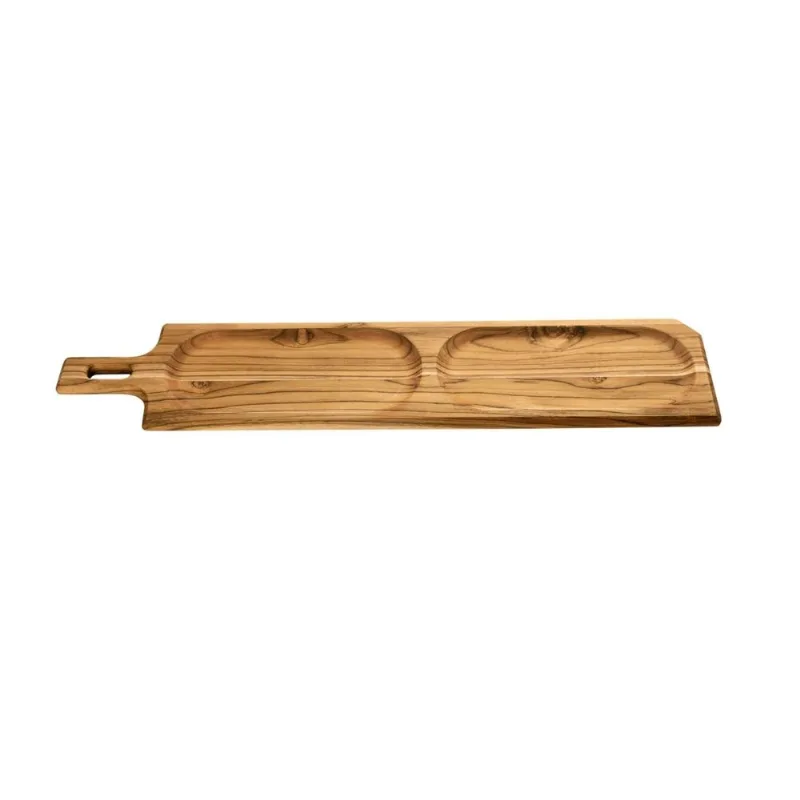 Tábua Retangular Tramontina Churrasco Madeira Teca Óleo Natural 70 X 15 Cm Paddle - Tramontina