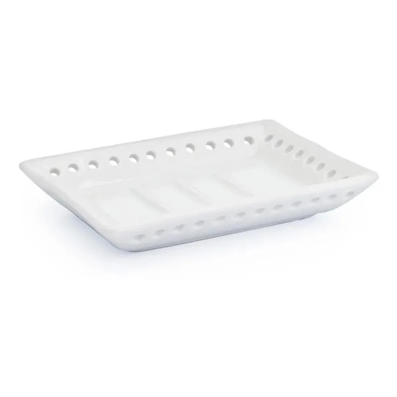 Saboneteira Banheiro Porcelana Branca Porta Sabonete Lavabo