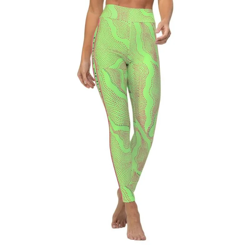 Calça Legging Drop Shot Greta Verde e Rosa G