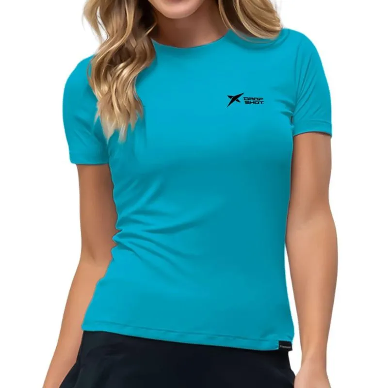 Camiseta Drop Shot Baby Look Logo Azul P