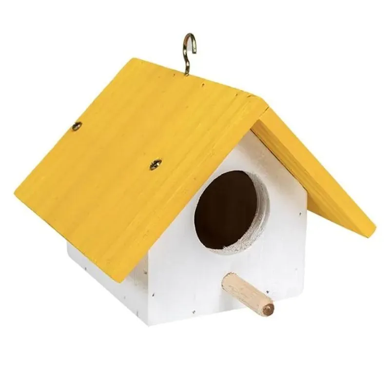 Casinha Passarinho Em Madeira Resistente Amarela Beethoven