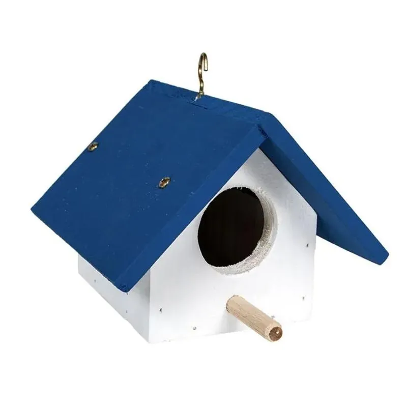 Casinha Passarinho Em Madeira Resistente Azul Beethoven