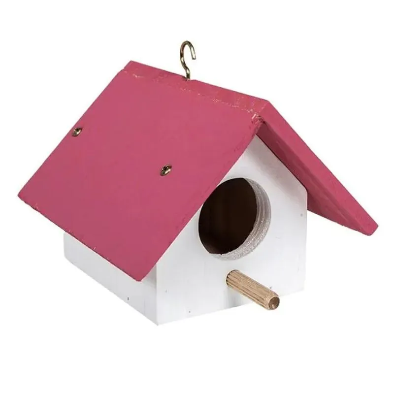 Casinha Passarinho Em Madeira Resistente Rosa Beethoven