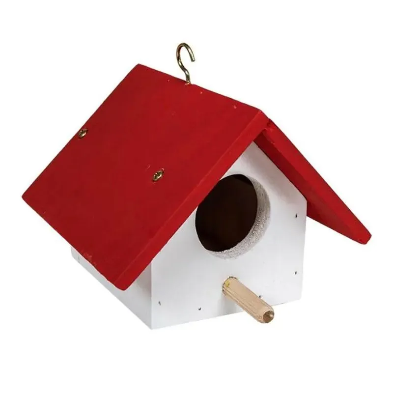 Casinha Passarinho Em Madeira Resistente Vermelho Beethoven