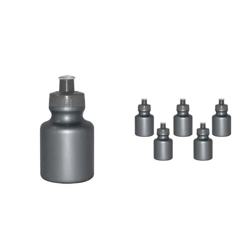 Kit 6 Squeezes 300ml Prata Plástico Premium