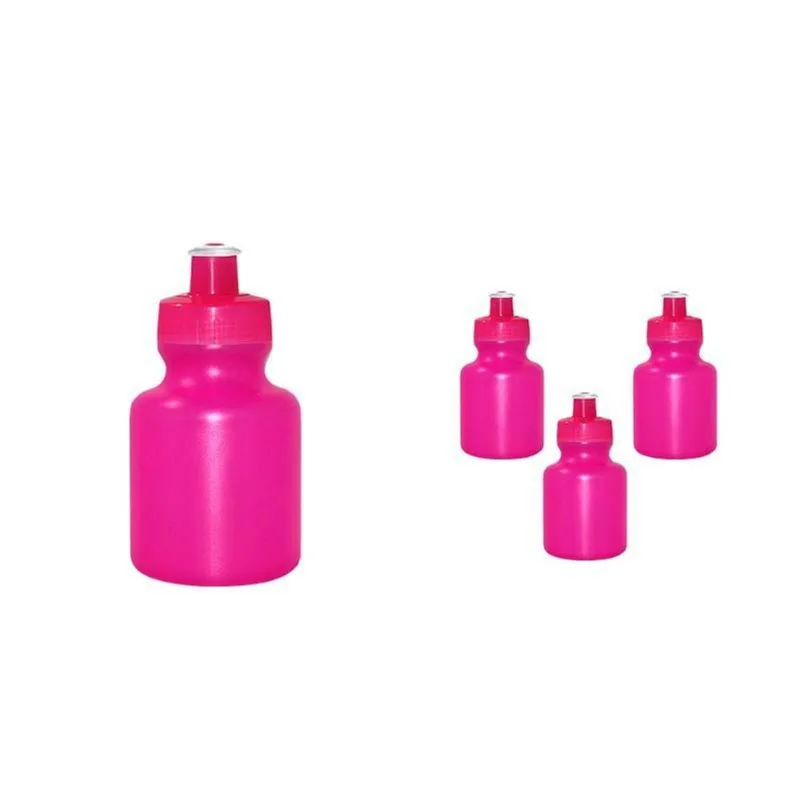 Kit 4 Squeezes 300ml Rosa Neon Plástico Premium