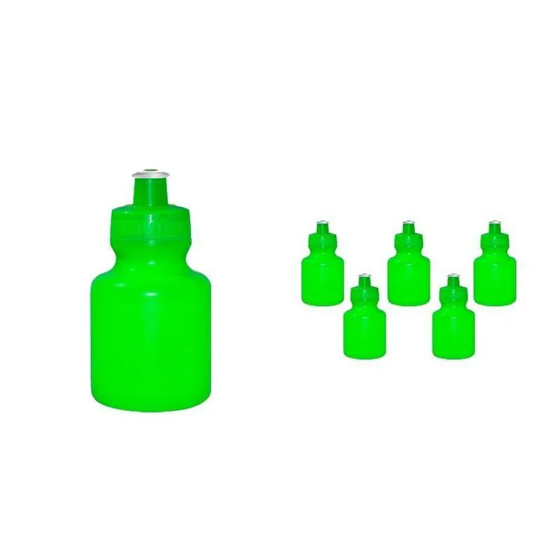 Kit 6 Squeezes 300ml Verde Neon Plástico Premium