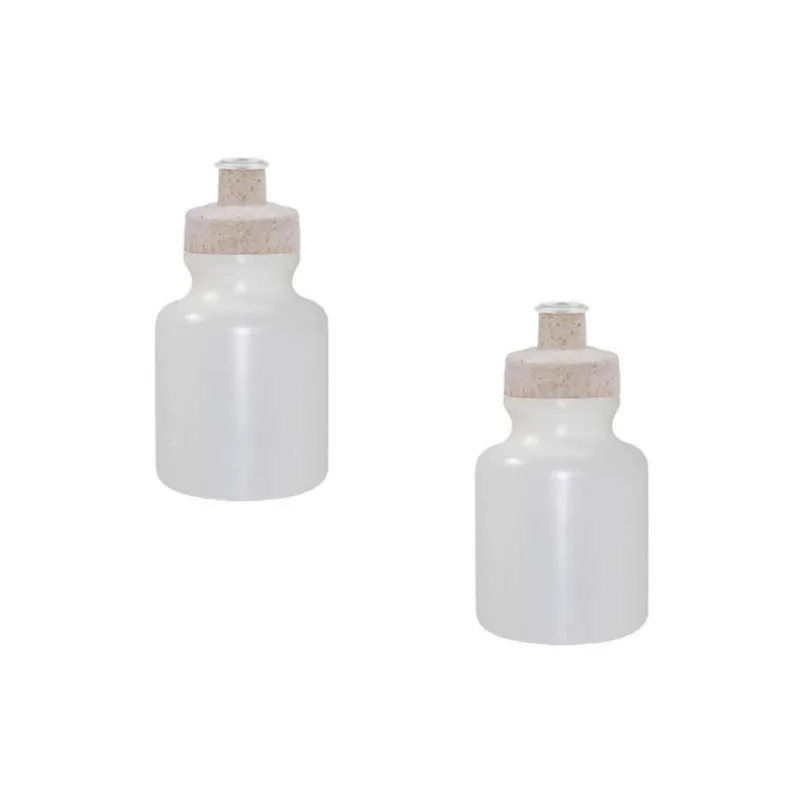 Kit 2 Squeezes 300ml Tampa Fibra Madeira Palha