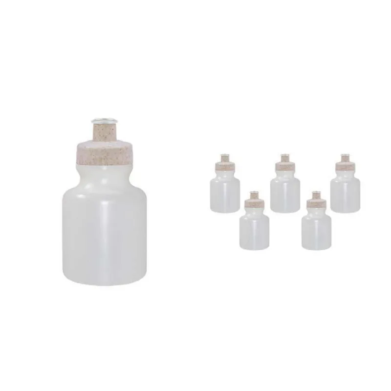 Kit 6 Squeezes 300ml Tampa Fibra Madeira Palha
