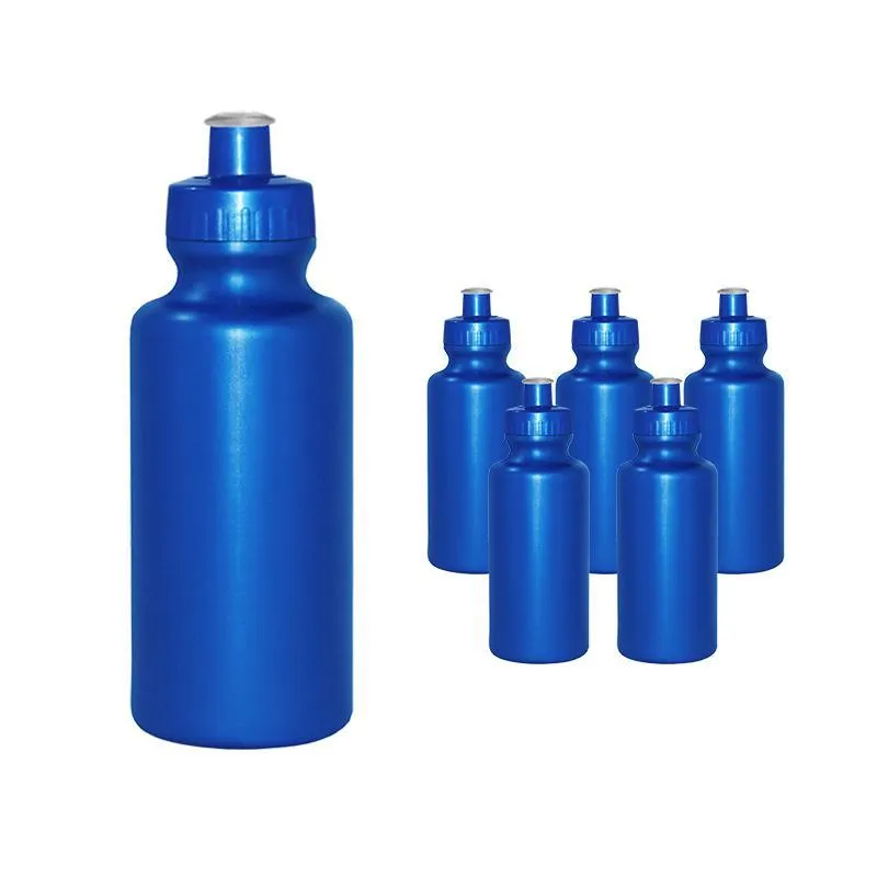Kit 6 Squeezes 550ml Azul Plástico Premium