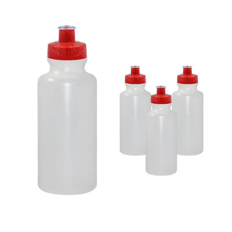 Kit 4 Squeezes 550ml Tampa Fibra Madeira Vermelho