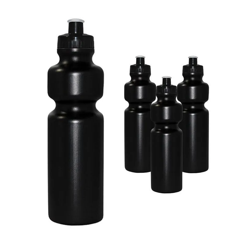 Kit 4 Squeezes 750ml Preto Plástico Premium