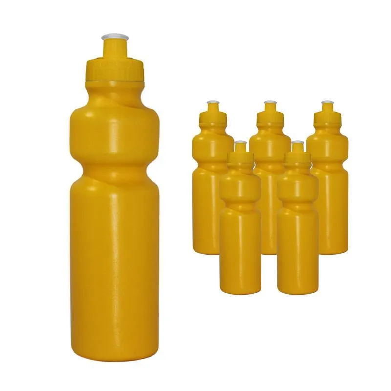 Kit 6 Squeezes 750ml Amarelo Plástico Premium