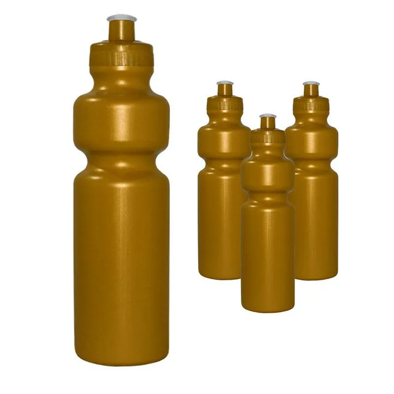 Kit 4 Squeezes 750ml Dourado Plástico Premium