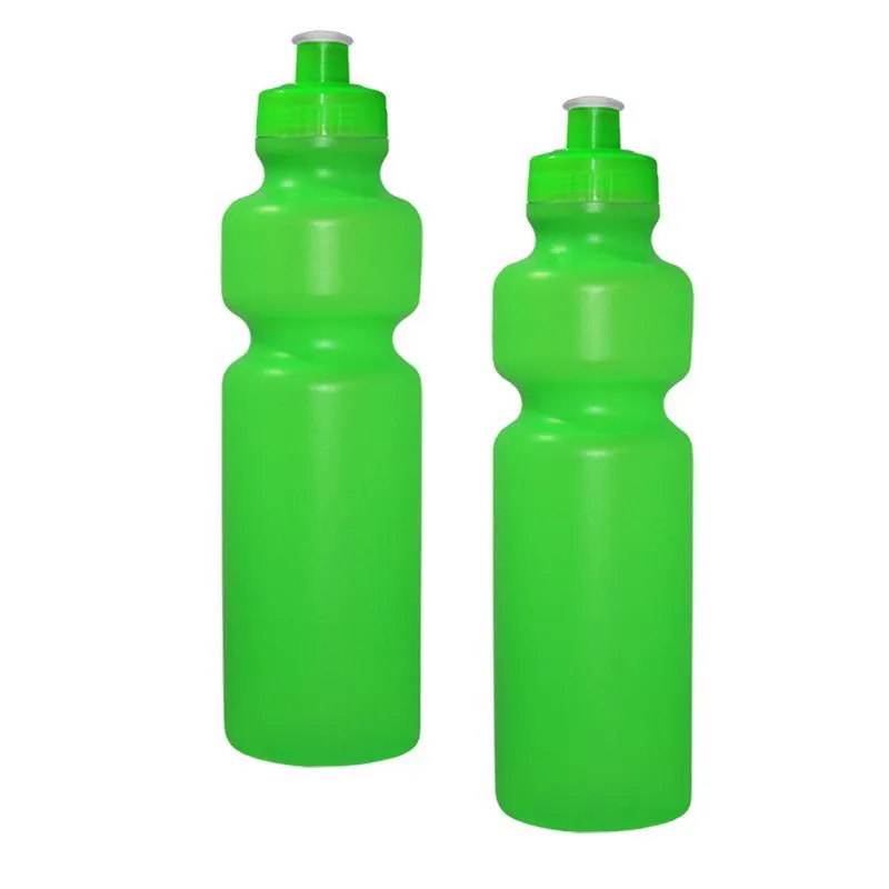 Kit 2 Squeezes 750ml Verde Neon Plástico Premium