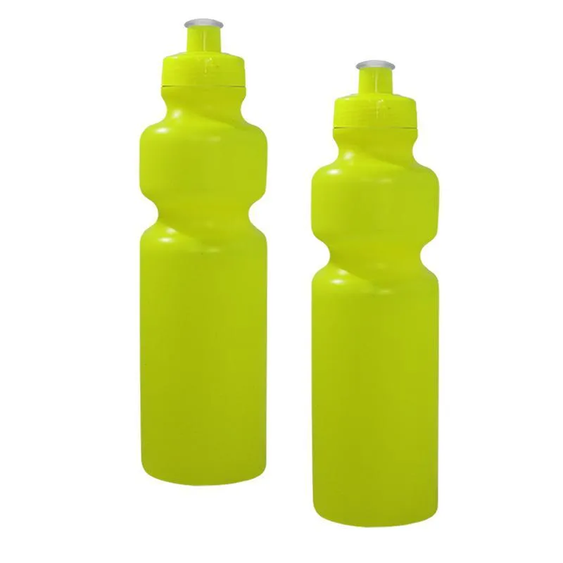 Kit 2 Squeezes 750ml Amarelo Neon Plástico Premium