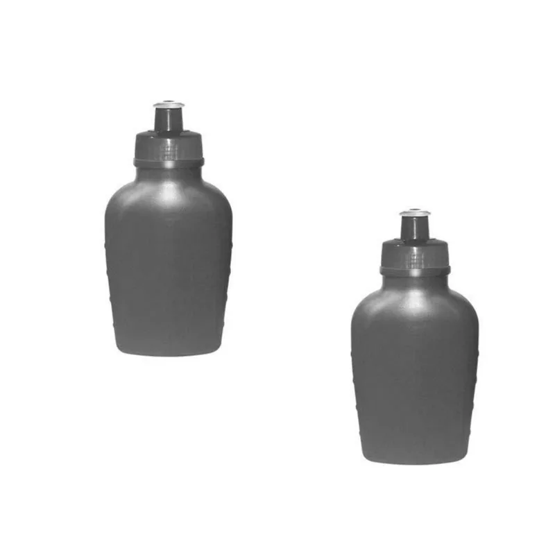 Kit 2 Cantis 500ml Prata Plástico Premium