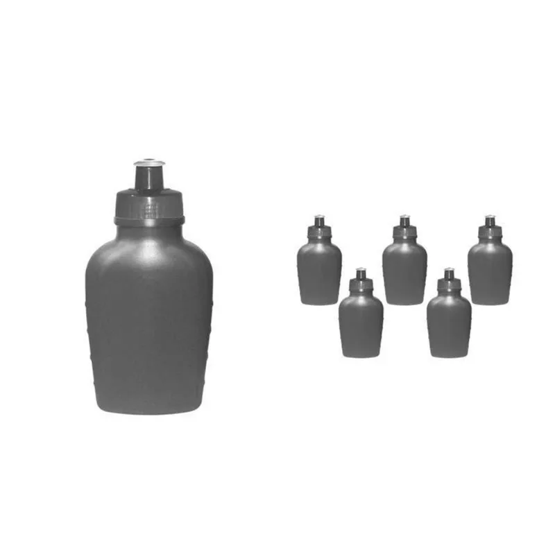 Kit 6 Cantis 500ml Prata Plástico Premium