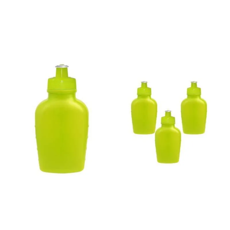 Kit 4 Cantis 500ml Amarelo Neon Plástico Premium
