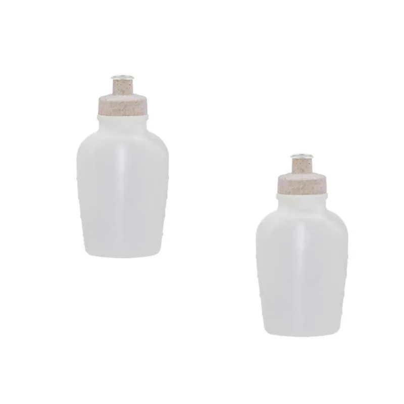 Kit 2 Cantis 500ml Tampa Fibra Madeira Palha