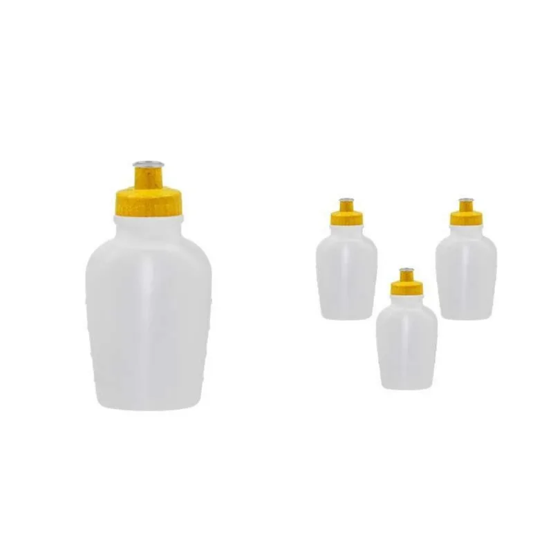 Kit 4 Cantis 500ml Tampa Fibra Madeira Amarelo