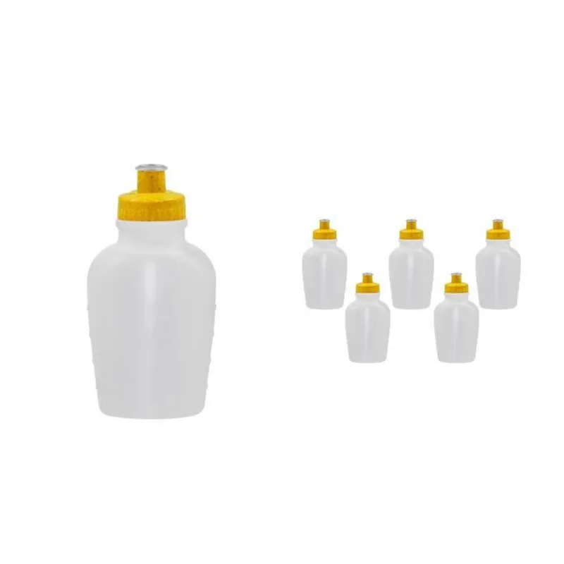 Kit 6 Cantis 500ml Tampa Fibra Madeira Amarelo