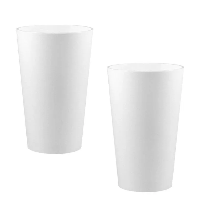 Kit 2 Copos Cancun Branco 320ml Plástico Premium