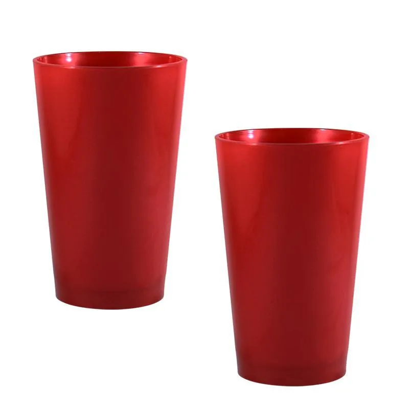 Kit 2 Copos Cancun Vermelho 320ml Plástico Premium