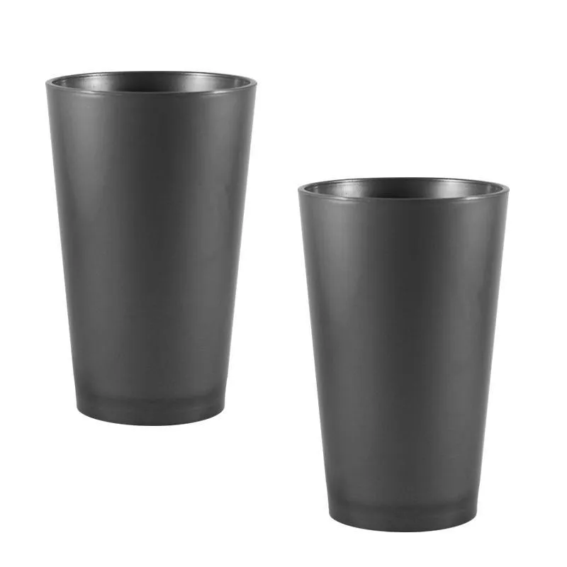 Kit 2 Copos Cancun Prata 320ml Plástico Premium