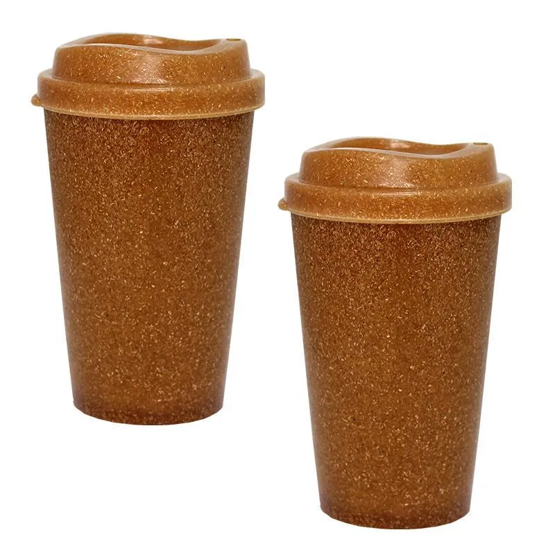 Kit 2 Copos Mug Fibra Madeira Green 320ml
