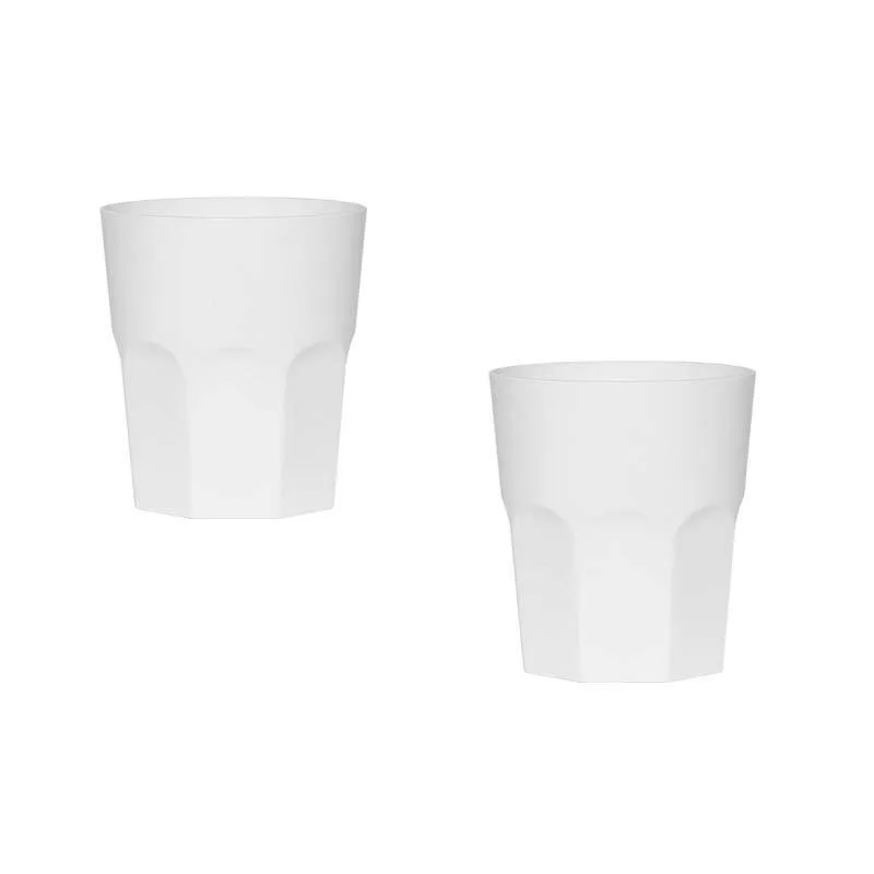 Kit 2 Copos Mini Roma Branco 300ml Plástico Premium