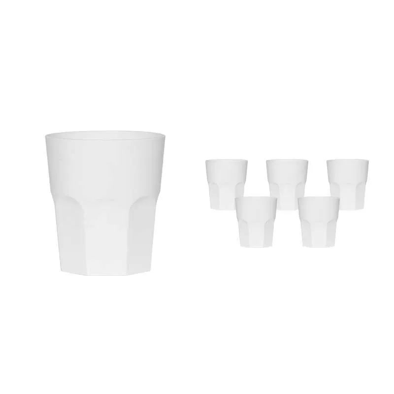 Kit 6 Copos Mini Roma Branco 300ml Plástico Premium