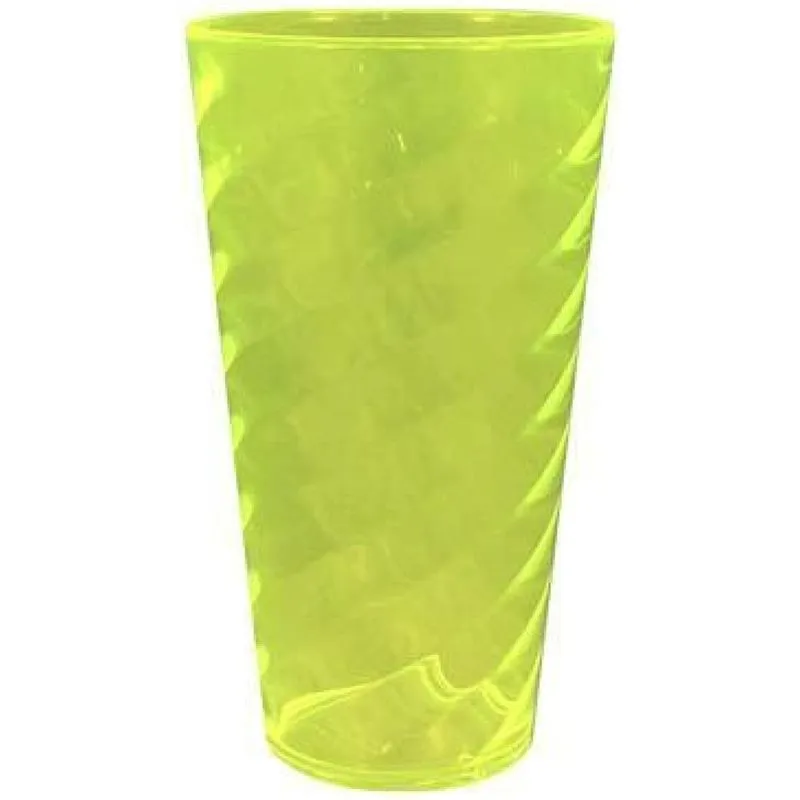 Kit 4 Copos Twist Cristal Amarelo Neon 600ml Plástico