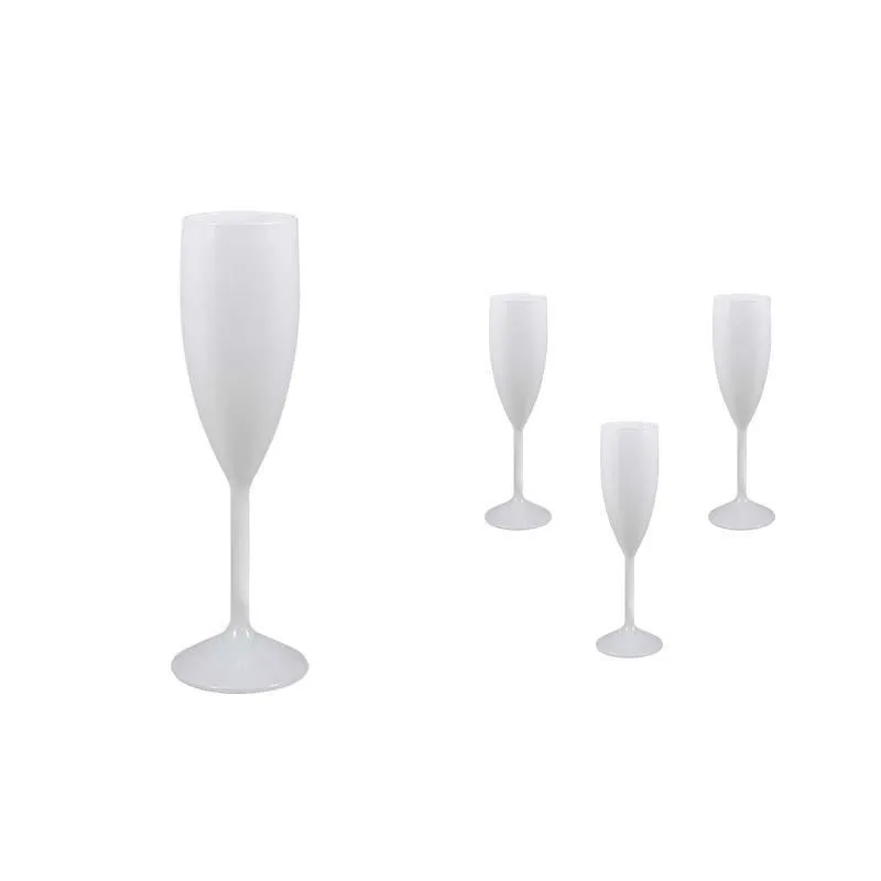 Kit 4 Taças Vip Branco 180Ml Plástico Premium
