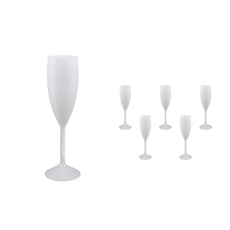 Kit 6 Taças Vip Branco 180ml Plástico Premium