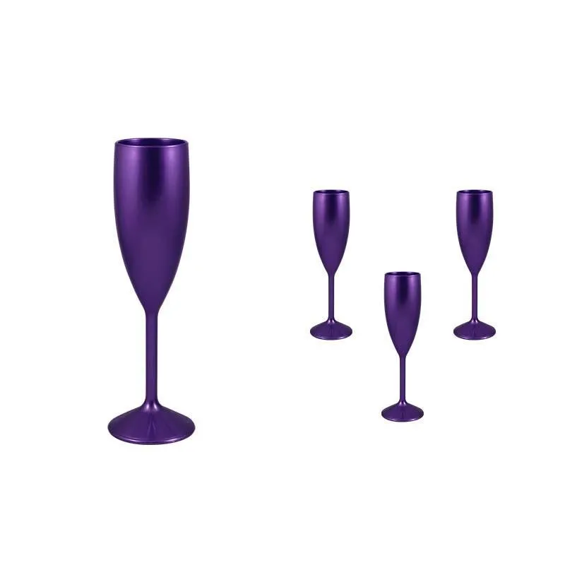 Kit 4 Taças Vip Lilás 180ml Plástico Premium