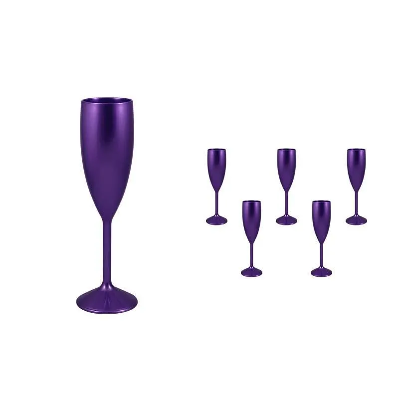 Kit 6 Taças Vip Lilás 180ml Plástico Premium