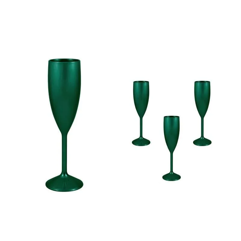 Kit 4 Taças Vip Verde 180ml Plástico Premium