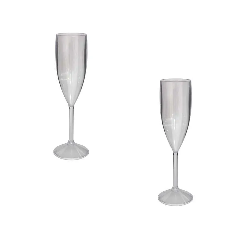 Kit 2 Taças Vip Cristal Transparente 180ml Plástico Premium