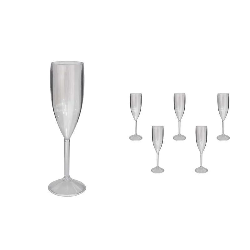 Kit 6 Taças Vip Cristal Transparente 180ml Plástico Premium