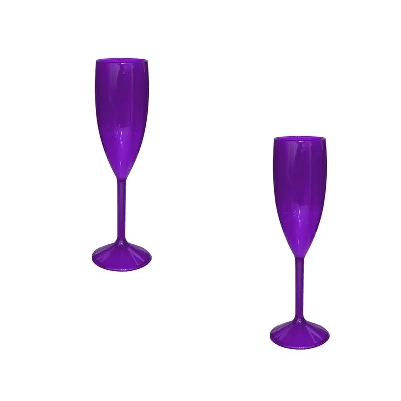 Kit 2 Taças Vip Cristal Lilás 180ml Plástico Premium