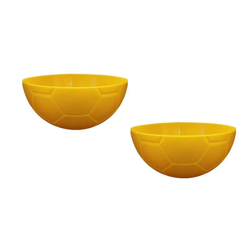 Kit 2 Petisqueira Futebol Amarelo 240ml Plástico