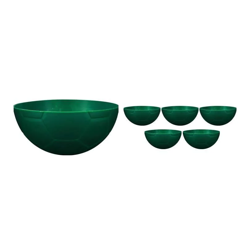 Kit 6 Petisqueira Futebol Verde 240ml Plástico
